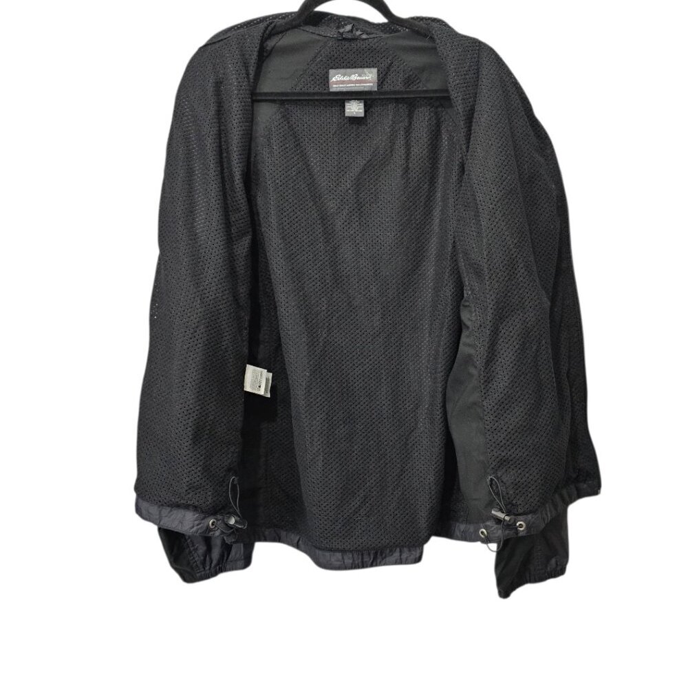 Eddie Bauer Men's Zip Up Packable Windbreaker Nylon Black Lightweight Jacket - Picture 5 of 10